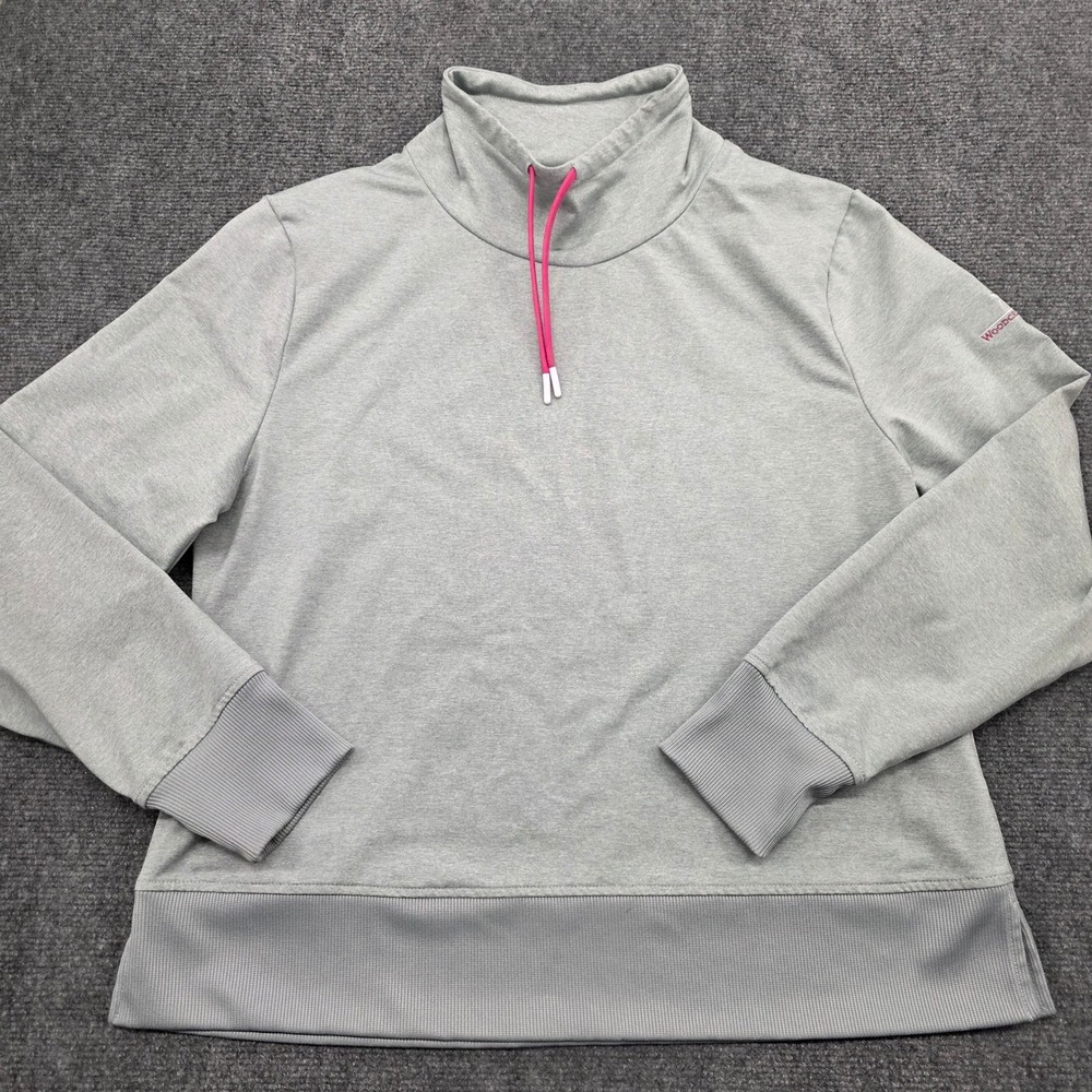 FootJoy Womens Golf Pullover Gray Long Sleeve Funnel Neck Woodcreek Club Large
